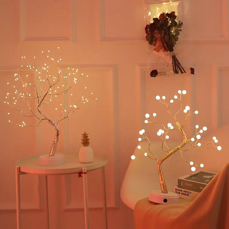 Lampe de chambre à coucher à LED en fil de cuivre