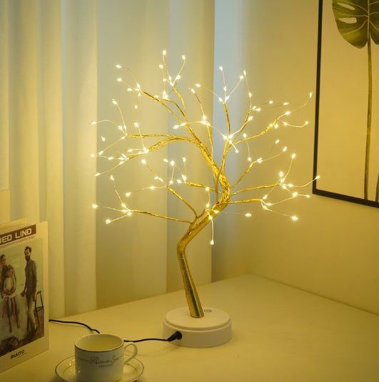Lampe de chambre à coucher à LED en fil de cuivre